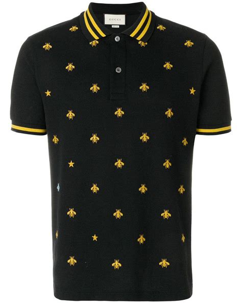 gucci bee polo ebay|gucci bee embroidered polo shirt.